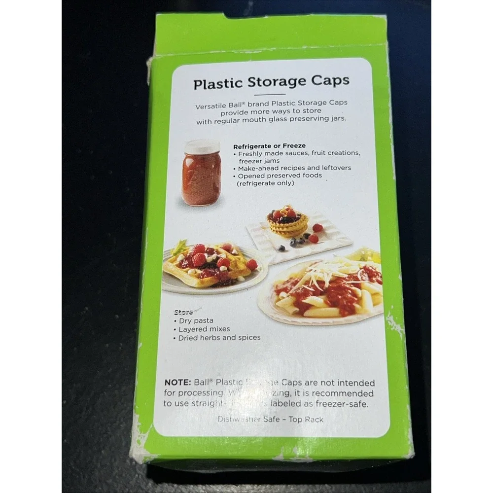 Set Of 2-8 Ball Regular Mouth Reusable Plastic Canning Jar White Storage Lids